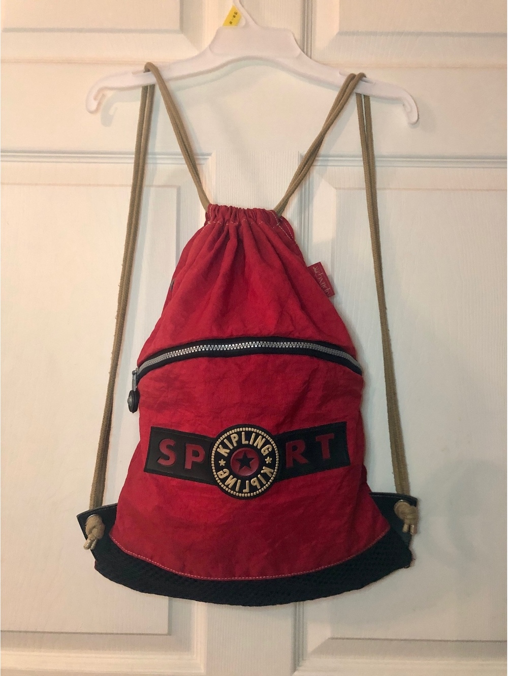 Kipling Sport Drawstring Backpack Red Black Vintage 90s / Y2K Limited Edition
